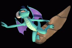 Size: 3000x2000 | Tagged: safe, artist:argos90, princess ember, dragon, g4, 3d, black background, dragoness, female, high res, simple background, surfboard
