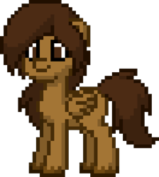 Size: 880x980 | Tagged: safe, oc, oc only, oc:cocoa bittersweet, pegasus, pony, pony town, long hair, male, pixel art, simple background, solo, stallion, transparent background, wings