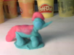 Size: 640x480 | Tagged: safe, artist:derek the metagamer, ocellus, changedling, changeling, g4, 3d, camera, craft, female, play doh, sculpture, solo