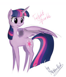 Size: 1280x1480 | Tagged: safe, artist:mittenred, twilight sparkle, alicorn, pony, g4, cute, female, mare, pointy legs, simple background, solo, spread wings, twiabetes, twilight sparkle (alicorn), white background, wings
