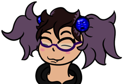 Size: 534x360 | Tagged: safe, artist:lazerblues, oc, oc only, oc:nighttrain, satyr, doom, glasses, offspring, offspring's offspring, parent:oc:bella, parent:oc:strawberry soda, smiling, solo