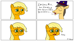 Size: 1280x720 | Tagged: safe, artist:t-m3rcy, applejack, g4, comic, dialogue, harry potter (series), implied death, police pony