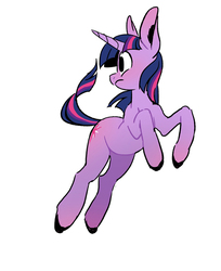 Size: 652x800 | Tagged: safe, artist:jj, twilight sparkle, pony, unicorn, g4, big ears, colored hooves, female, mare, pixiv, profile, solo, unicorn twilight
