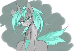 Size: 1600x1064 | Tagged: safe, artist:k_clematis, oc, oc only, oc:clematis, changeling queen, pony, abstract background, changeling queen oc, green changeling, smiling, solo