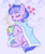 Size: 957x1133 | Tagged: safe, artist:nightmare fuel, sea swirl, seafoam, pony, unicorn, g4, blanket, chocolate, commission, cup, cutie mark background, drink, eyes closed, female, food, heart, hoof hold, hot chocolate, mare, mug, rug, smiling, solo, wrapped up, ych result