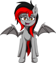 Size: 4316x4808 | Tagged: safe, artist:calena, derpibooru exclusive, oc, oc only, oc:cinder, bat pony, pony, 2020 community collab, derpibooru community collaboration, absurd resolution, bat pony oc, female, looking at you, requested art, solo, transparent background