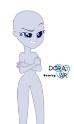 Size: 4000x6646 | Tagged: safe, artist:doraair, oc, oc only, equestria girls, g4, bald, base, crossed arms, dreamworks face, featureless crotch, simple background, smiling, smirk, solo, transparent background