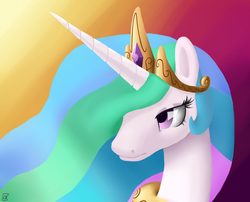 Size: 3000x2424 | Tagged: safe, artist:midwestbrony, princess celestia, pony, g4, bust, female, portrait, solo