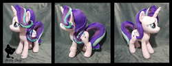 Size: 7824x3024 | Tagged: safe, artist:wollyshop, starlight glimmer, pony, unicorn, g4, embroidery, irl, photo, plushie, smiling, solo