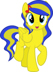 Size: 4000x5407 | Tagged: safe, artist:parclytaxel, oc, oc only, oc:swivel starsong, pegasus, pony, .svg available, absurd resolution, female, looking at you, mare, raised hoof, raised leg, simple background, smiling, solo, transparent background, vector