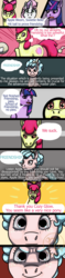 Size: 1200x5043 | Tagged: safe, artist:azurllinate, apple bloom, cozy glow, scootaloo, sweetie belle, twilight sparkle, alicorn, earth pony, pegasus, pony, unicorn, g4, marks for effort, appreciation, ball, big eyes, close-up, comic, comic strip, cozy glow is best facemaker, cozy glow is xehanort, cutie mark crusaders, dialogue, disney, engrish, evil smile, fail, female, filly, foal, glowing cutie mark, grin, just a pancake, kingdom hearts, kingdom hearts: birth by sleep, looking down, mare, multicolored hair, sad, smiling, speech, speech bubble, straight face, text, thought bubble, twilight sparkle (alicorn), two toned mane, two toned tail, zoomed in