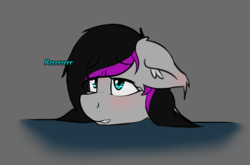 Size: 1777x1173 | Tagged: safe, artist:scarrly, oc, oc only, oc:scarrly, bat pony, pony, dialogue, female, floppy ears, growling, looking up, solo