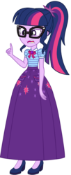 Size: 570x1402 | Tagged: safe, artist:cartoonmasterv3, sci-twi, twilight sparkle, equestria girls, g4, alternate universe, clothes, female, long skirt, skirt, solo, vector
