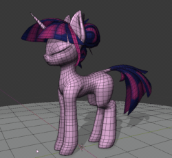 Size: 816x753 | Tagged: safe, artist:valiant studios, oc, oc:twilight (dimensional shift), pony, dimensional shift, 3d, alternate hairstyle, animated, blender, female, gif, video game model, wip