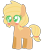 Size: 512x606 | Tagged: safe, artist:l-ittleapple, applejack, earth pony, pony, g4, alternate hairstyle, blank flank, blush sticker, blushing, colored pupils, cute, female, filly, filly applejack, heart eyes, jackabetes, pigtails, simple background, solo, transparent background, wingding eyes, younger