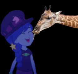 Size: 918x878 | Tagged: safe, edit, space camp, giraffe, equestria girls, equestria girls series, g4, spoiler:eqg series (season 2), 1000 hours in ms paint, giraffe kisses, kisses, licking, tongue out, wtf