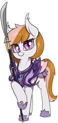 Size: 611x1292 | Tagged: safe, artist:t72b, derpibooru exclusive, oc, oc only, oc:night shade, bat pony, pony, 2020 community collab, derpibooru community collaboration, armor, female, guard, guardsmare, hoof hold, hoof shoes, mare, naginata, night guard, night guard armor, royal guard, simple background, slit pupils, solo, transparent background, weapon