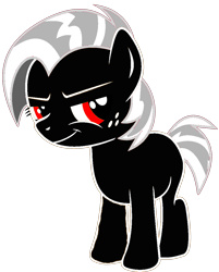 Size: 802x996 | Tagged: safe, artist:undeadponysoldier, edit, editor:undeadponysoldier, babs seed, oc, oc:devil seed, earth pony, pony, elements of insanity, g4, female, filly, freckles, looking back, recolor, simple background, smiling, smirk, solo, transparent background, vector