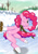 Size: 2480x3508 | Tagged: safe, artist:neoshrek, pinkie pie, earth pony, pony, g4, bipedal, clothes, female, high res, ice, ice skates, ice skating, mare, one eye closed, scarf, snow, solo, wink
