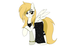 Size: 3910x2550 | Tagged: safe, artist:takaneko13, oc, oc only, oc:wander, pegasus, pony, 2020 community collab, derpibooru community collaboration, blonde, bounty hunter, clothes, cute, dress, female, high res, mare, simple background, solo, transparent background
