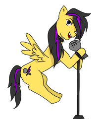 Size: 1000x1250 | Tagged: safe, artist:costello336, oc, oc only, pegasus, pony, collar, microphone, simple background, singing, solo, spiked collar, transparent background