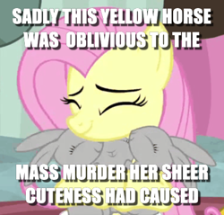 Size: 468x447 | Tagged: safe, edit, edited screencap, screencap, fluttershy, g4, interseason shorts, teacher of the month (episode), caption, cropped, cute, hug, image macro, meme, shyabetes, text, weapons-grade cute