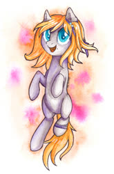 Size: 1320x2000 | Tagged: safe, artist:0okami-0ni, oc, oc only, pony, looking at you, solo, traditional art
