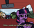 Size: 600x509 | Tagged: safe, artist:plunger, twilight sparkle, oc, oc:dyx, oc:filly anon, oc:nyx, alicorn, earth pony, pony, unicorn, g4, 4chan, alicorn oc, angry, car, car ride, drawthread, driving, earth pony oc, female, filly, floppy ears, foal, horn, looking at each other, looking at someone, male, mare, meme, open mouth, ponified, ponified meme, steering wheel, text, the simpsons, wings