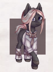 Size: 1475x2000 | Tagged: safe, artist:0okami-0ni, oc, oc only, earth pony, pony, clothes, looking at you, simple background, solo