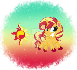 Size: 1600x1463 | Tagged: safe, artist:missbramblemele, sunset shimmer, pony, unicorn, g4, g4.5, my little pony: pony life, colored hooves, cute, deviantart watermark, female, mare, obtrusive watermark, shimmerbetes, solo, watermark