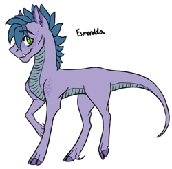 Size: 637x627 | Tagged: safe, artist:phobicalbino, oc, oc only, oc:esmerelda, dracony, hybrid, dewclaw, female, interspecies offspring, mare, next generation, offspring, parent:rarity, parent:spike, parents:sparity, simple background, solo, white background