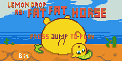 Size: 512x256 | Tagged: safe, artist:bitassembly, oc, oc:lemon drop, earth pony, pony, animated, belly, cactus, fat, game, game screencap, game:fat fat horse, gif, immobile, impossibly large belly, link in description, looking at you, morbidly obese, obese, on back, pixel art, round belly