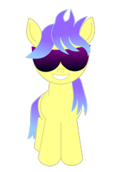 Size: 595x842 | Tagged: safe, artist:pwnypony db, oc, oc only, earth pony, pony, 2020 community collab, derpibooru community collaboration, .svg available, gradient mane, male, ponysona, simple background, smiling, solo, sunglasses, svg, transparent background, vector