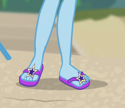 Size: 356x308 | Tagged: safe, trixie, equestria girls, equestria girls specials, g4, my little pony equestria girls: better together, my little pony equestria girls: forgotten friendship, feet, flip-flops, legs, pictures of legs, sandals