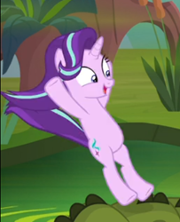 Size: 336x414 | Tagged: safe, screencap, starlight glimmer, pony, unicorn, g4, road to friendship, belly, bipedal, chubby, cropped, cute, female, glimmerbetes, happy, hooves in air, mare, open mouth, solo