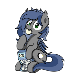 Size: 2000x2000 | Tagged: safe, artist:sugar morning, oc, oc only, oc:eclipse penumbra, bat pony, pony, adorable face, adorkable, bat pony oc, bat wings, cute, cute little fangs, cutie mark, dork, ear fluff, eating, fangs, female, food, green eyes, happy, high res, looking at you, marshmallow, mouth hold, no source available, simple background, sitting, slit pupils, smiling, solo, transparent background, wings