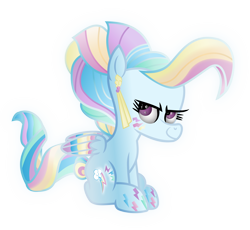 Size: 6482x5959 | Tagged: safe, artist:php178, derpibooru exclusive, rainbow dash, crystal pony, pegasus, pony, g4, .svg available, crystal, crystallized, ear piercing, earring, female, glowing, jewelry, piercing, rainbow power, simple background, solo, transparent background, vector