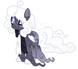 Size: 1600x1425 | Tagged: safe, artist:magicdarkart, oc, oc only, pony, cloud tail, deviantart watermark, female, mare, obtrusive watermark, simple background, solo, transparent background, watermark