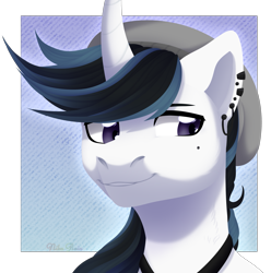Size: 2475x2500 | Tagged: safe, artist:nika-rain, oc, oc only, pony, unicorn, bust, commission, cute, high res, male, portrait, simple background, solo