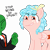 Size: 4096x4096 | Tagged: safe, artist:poniidesu, cozy glow, oc, oc:anon, human, pegasus, pony, g4, angry, blue mane, bow, clothes, cozy glow is not amused, curly mane, dialogue, drawthread, eyebrows, eyebrows visible through hair, female, filly, fist, freckles, green skin, human male, male, orange eyes, simple background, smug, suit, taunting, text, transparent background