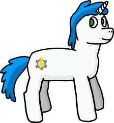 Size: 1357x1462 | Tagged: safe, artist:algebroot, oc, oc only, oc:neon gears, pony, robot, robot pony, unicorn, 2020 community collab, derpibooru community collaboration, male, simple background, solo, transparent background