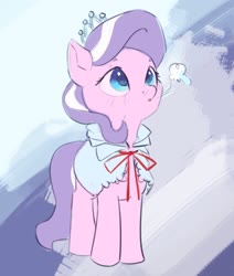 Size: 869x1025 | Tagged: safe, artist:drafthoof, diamond tiara, earth pony, pony, g4, breath, clothes, female, filly, simple background, solo, winter