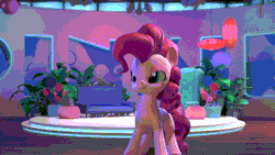 Size: 800x450 | Tagged: safe, screencap, pinkie pie, g4, hello pinkie pie, 3d, animated, female, gif, it came from youtube, rainbow, rainbow eyes, youtube link
