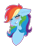 Size: 800x1100 | Tagged: safe, artist:artistcoolpony, rainbow dash, pony, g4, blushing, bust, cute, dashabetes, ear fluff, eyes closed, female, portrait, simple background, smiling, solo, transparent background