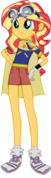 Size: 1920x6654 | Tagged: safe, editor:crisx284, sunset shimmer, equestria girls, g4, digimon, digimon adventure v-tamer, female, goggles, simple background, solo, tai kamiya, taichi yagami, transparent background