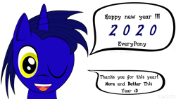 Size: 3840x2160 | Tagged: safe, artist:damlanil, oc, oc:damlanil, pony, unicorn, comic, dialogue, high res, horn, male, new year, solo, stallion