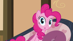 Size: 853x480 | Tagged: safe, screencap, pinkie pie, pony, g4, pinkie apple pie, :o, faic, looking at you, open mouth