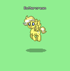 Size: 787x798 | Tagged: safe, oc, oc:buttercream, pegasus, pony, pony town, cute, flying