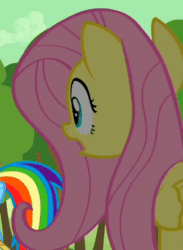 Size: 325x443 | Tagged: safe, screencap, fluttershy, pony, g4, the return of harmony, animated, cropped, female, gif, out of context, shocked
