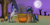 Size: 3500x1755 | Tagged: safe, artist:nguyendeliriam, nightmare moon, oc, oc:moonlit silver, oc:smooth walker, pony, g4, cauldron, fire, hat, headphones, potion, purple background, simple background, witch hat